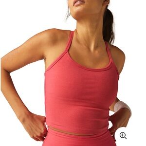Spacedye Slim Racerback Cropped Tank - Coral Glow Heather